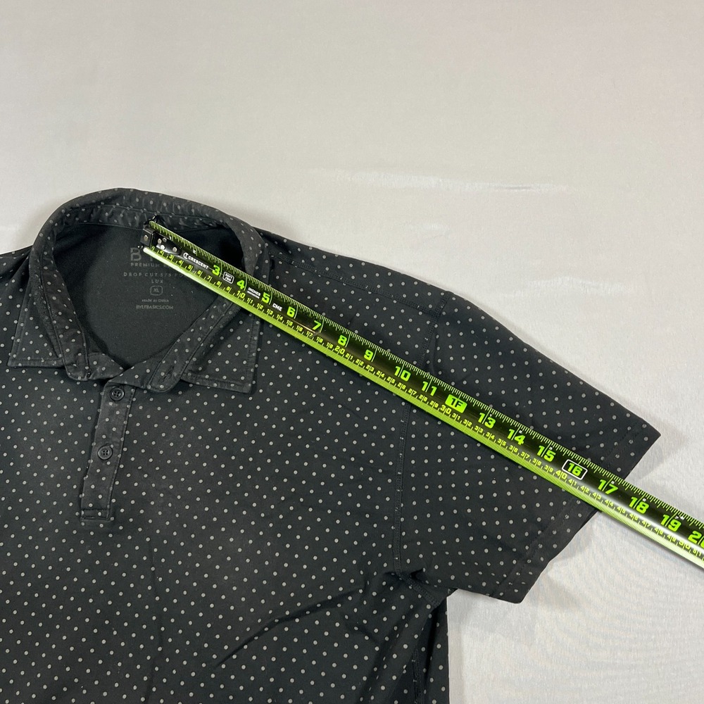 BYLT Premium Basics Polo Shirt Mens XL Black Polka Dots Stretch Performance Golf - Picture 4 of 8